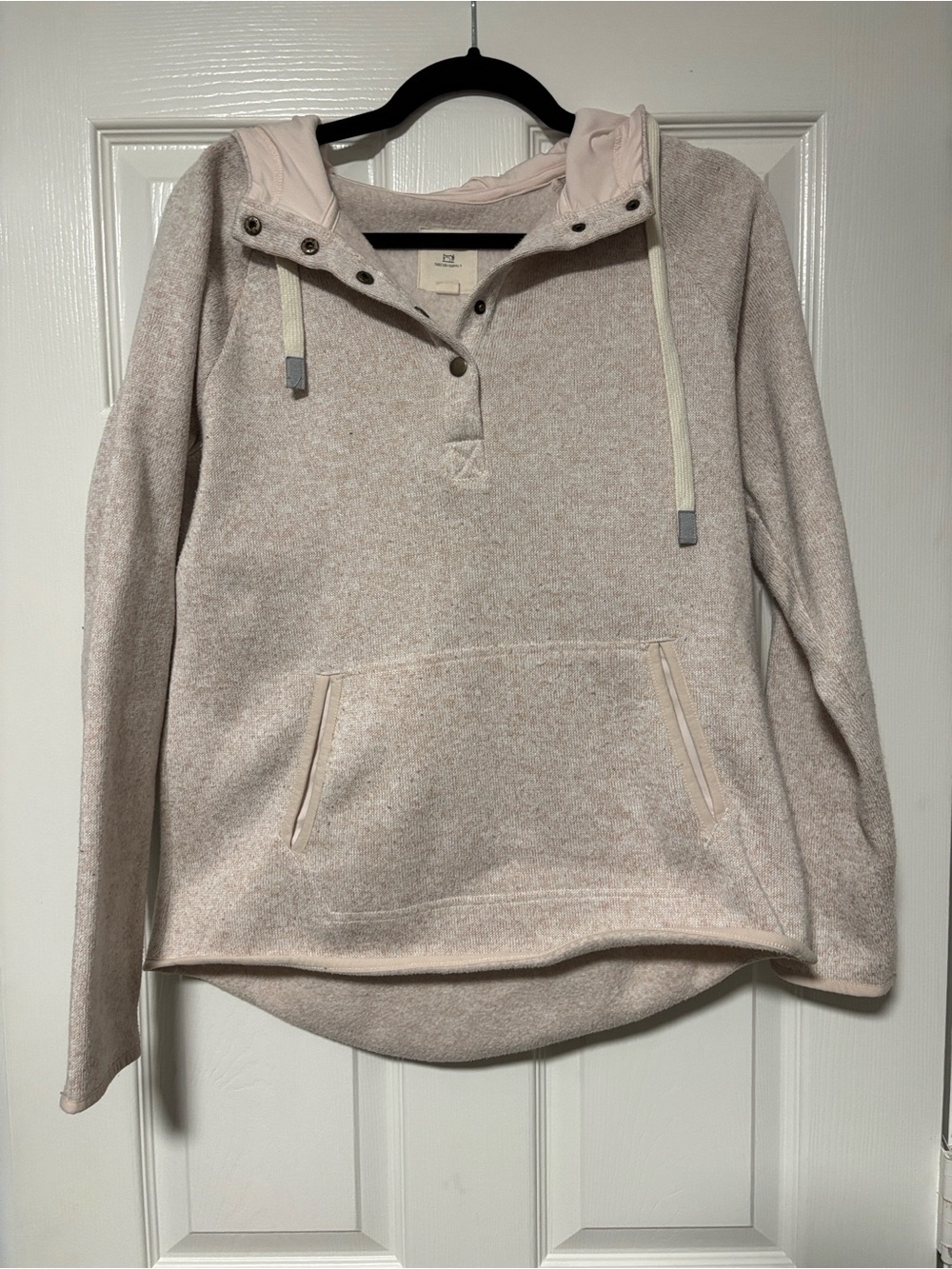 Thread & Supply Light Beige Snap-Hood Pullover